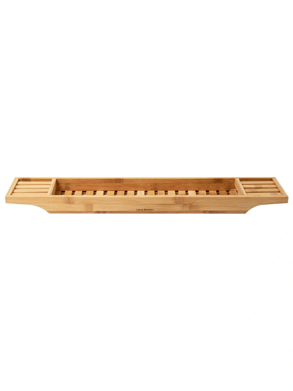 NIB Mind Reader Bamboo Bathtub Caddy Tray 27.5” Bath Spa Organizer Brown